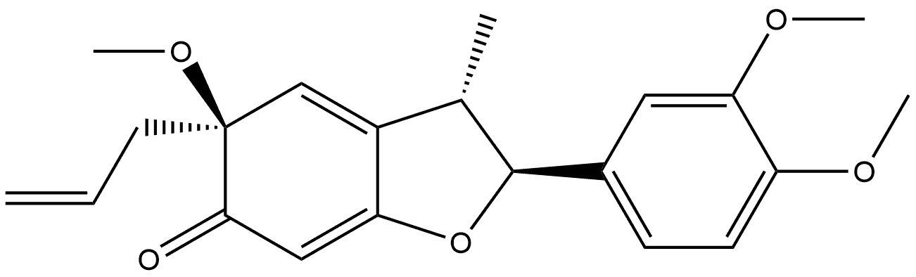 6(2H)-Benzofuranone, 2-(3,4-dimethoxyphenyl)-3,5-dihydro-5-methoxy-3-methyl-5-(2-propenyl)-, [2S-(2α,3β,5α)]- 구조식 이미지