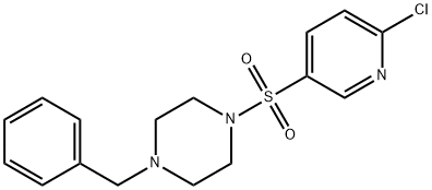 Piperazine, 1-[(6-chloro-3-pyridinyl)sulfonyl]-4-(phenylmethyl)- Structure