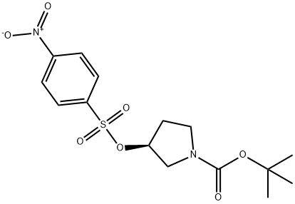 1-Pyrrolidinecarboxylic acid, 3-[[(4-nitrophenyl)sulfonyl]oxy]-, 1,1-dimethylethyl ester, (3S)- Structure