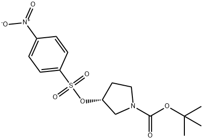 1-Pyrrolidinecarboxylic acid, 3-[[(4-nitrophenyl)sulfonyl]oxy]-, 1,1-dimethylethyl ester, (3R)- Structure