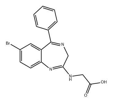 Glycine, N-(7-bromo-5-phenyl-3H-1,4-benzodiazepin-2-yl)- Structure