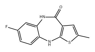 4H-Thieno[2,3-b][1,5]benzodiazepin-4-one, 7-fluoro-5,10-dihydro-2-methyl- Structure