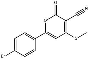 2H-Pyran-3-carbonitrile, 6-(4-bromophenyl)-4-(methylthio)-2-oxo- 구조식 이미지