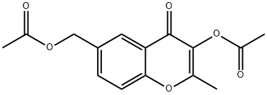 (3-Acetoxy-2-methyl-4-oxo-4H-chromen-6-yl)methyl acetate 구조식 이미지