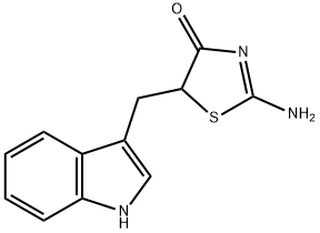 5-((1H-Indol-3-yl)methyl)-2-aminothiazol-4(5H)-one 구조식 이미지