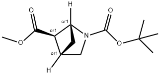 2-Azabicyclo[2.1.1]hexane-2,5-dicarboxylic acid, 2-(1,1-dimethylethyl) 5-methyl ester, (1R,4S,5R)-rel- 구조식 이미지