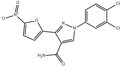 1H-Pyrazole-4-carboxamide, 1-(3,4-dichlorophenyl)-3-(5-nitro-2-furanyl)- Structure