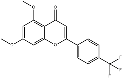 5,7-Dimethoxy-2-(4-(trifluoromethyl)phenyl)-4H-chromen-4-one 구조식 이미지