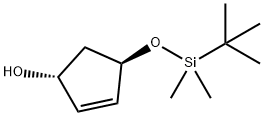 2-Cyclopenten-1-ol, 4-[[(1,1-dimethylethyl)dimethylsilyl]oxy]-, (1R,4R)- Structure