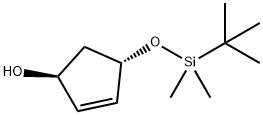 2-Cyclopenten-1-ol, 4-[[(1,1-dimethylethyl)dimethylsilyl]oxy]-, (1S,4S)- Structure
