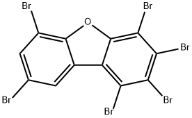 Dibenzofuran, 1,2,3,4,6,8-hexabromo- 구조식 이미지