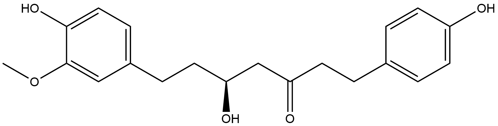 (5S)-5-Hydroxy-7-(4-hydroxy-3-methoxyphenyl)-1-(4-hydroxyphenyl)-3-heptanone Structure