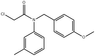 Acetamide, 2-chloro-N-[(4-methoxyphenyl)methyl]-N-(3-methylphenyl)- 구조식 이미지