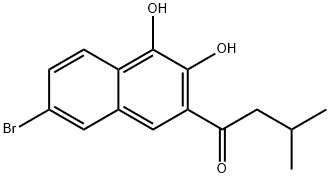 1-(7-Bromo-3,4-dihydroxynaphthalen-2-yl)-3-methylbutan-1-one Structure