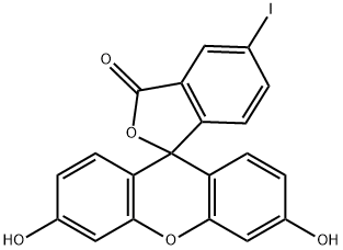 Spiro[isobenzofuran-1(3H),9'-[9H]xanthen]-3-one, 3',6'-dihydroxy-5-iodo- Structure