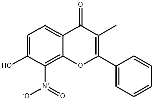 4H-1-Benzopyran-4-one, 7-hydroxy-3-methyl-8-nitro-2-phenyl- 구조식 이미지