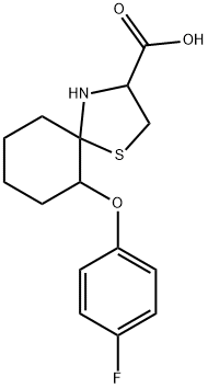 6-(4-Fluorophenoxy)-1-thia-4-azaspiro[4.5]decane-3-carboxylic acid Structure
