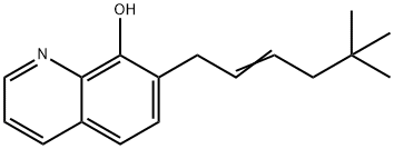 7-(5,5-Dimethylhex-2-en-1-yl)quinolin-8-ol 구조식 이미지