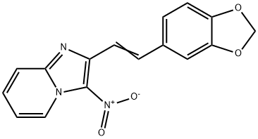 Imidazo[1,2-a]pyridine, 2-[2-(1,3-benzodioxol-5-yl)ethenyl]-3-nitro- Structure