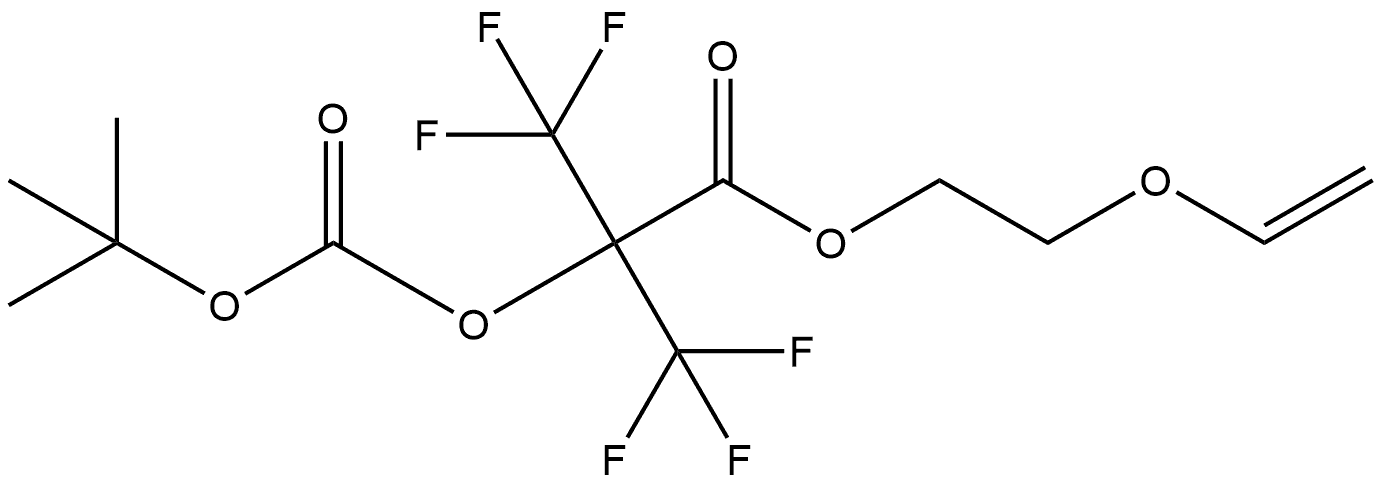 2-(Ethenyloxy)ethyl 2-[[(1,1-dimethylethoxy)carbonyl]oxy]-3,3,3-trifluoro-2-(trifluoromethyl)propanoate (ACI) Structure