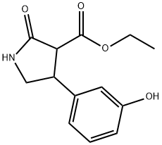 3-Pyrrolidinecarboxylic acid, 4-(3-hydroxyphenyl)-2-oxo-, ethyl ester Structure