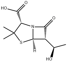 4-Thia-1-azabicyclo[3.2.0]heptane-2-carboxylic acid, 6-[(1R)-1-hydroxyethyl]-3,3-dimethyl-7-oxo-, (2S,5R,6S)- Structure