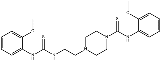 1-Piperazinecarbothioamide, N-(2-methoxyphenyl)-4-[2-[[[(2-methoxyphenyl)amino]thioxomethyl]amino]ethyl]- Structure