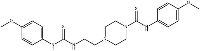 1-Piperazinecarbothioamide, N-(4-methoxyphenyl)-4-[2-[[[(4-methoxyphenyl)amino]thioxomethyl]amino]ethyl]- 구조식 이미지
