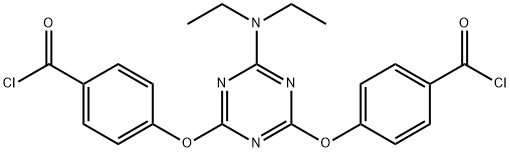 Benzoyl chloride, 4,4'-[[6-(diethylamino)-1,3,5-triazine-2,4-diyl]bis(oxy)]bis- (9CI) 구조식 이미지