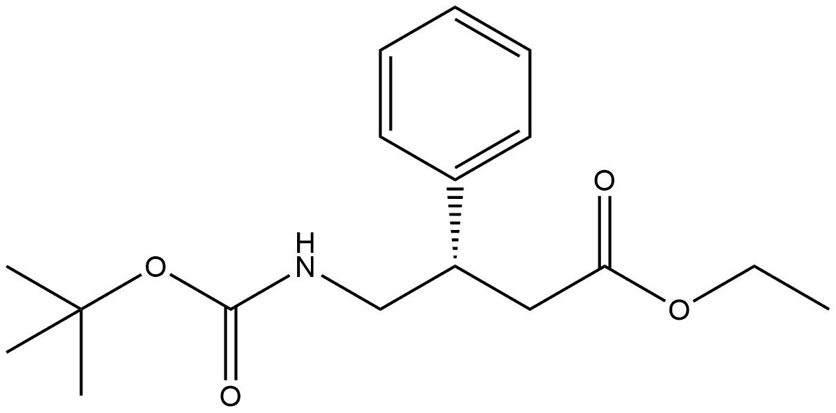 Benzenepropanoic acid, β-[[[(1,1-dimethylethoxy)carbonyl]amino]methyl]-, ethyl ester, (βS)- Structure