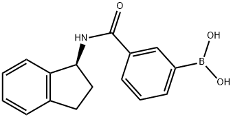 [3-[[[(1S)-2,3-DIHYDRO-1H-INDEN-1-YL]AMINO]-CARBONYL]PHENYL]BORONIC ACID Structure