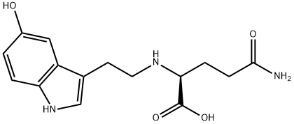 (S)-5-Amino-2-((2-(5-hydroxy-1H-indol-3-yl)ethyl)amino)-5-oxopentanoic acid 구조식 이미지