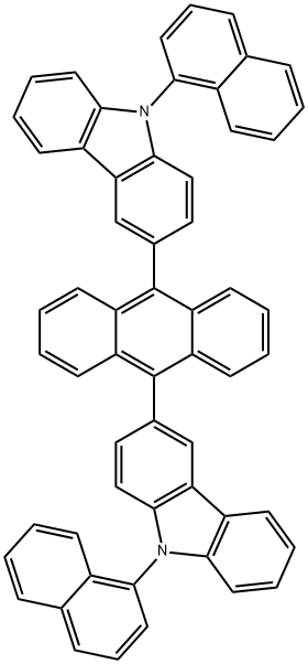 9H-Carbazole, 3,3'-(9,10-anthracenediyl)bis[9-(1-naphthalenyl)- Structure