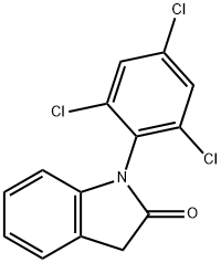 2H-Indol-2-one, 1,3-dihydro-1-(2,4,6-trichlorophenyl)- Structure