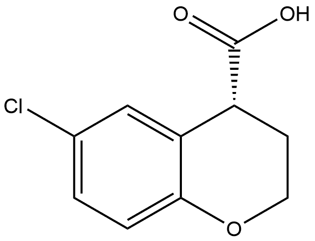 2H-1-Benzopyran-4-carboxylic acid, 6-chloro-3,4-dihydro-, (4R)- Structure