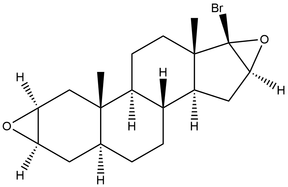 Androstane, 17-bromo-2,3:16,17-diepoxy-, (2α,3α,5α,16α,17β)- (9CI) Structure