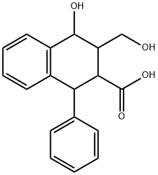 4-Hydroxy-3-(hydroxymethyl)-1-phenyl-1,2,3,4-tetrahydronaphthalene-2-carboxylic acid 구조식 이미지