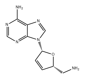 Adenosine, 5'-amino-2',3'-didehydro-2',3',5'-trideoxy- (9CI) Structure