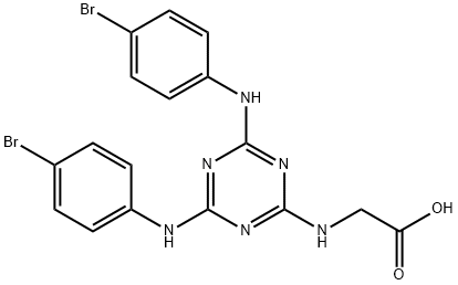 Glycine, N-[4,6-bis[(4-bromophenyl)amino]-1,3,5-triazin-2-yl]- Structure