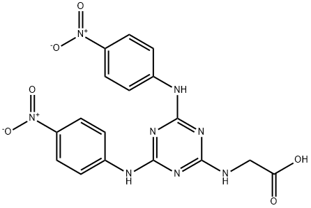 2-((4,6-Bis((4-nitrophenyl)amino)-1,3,5-triazin-2-yl)amino)acetic acid Structure