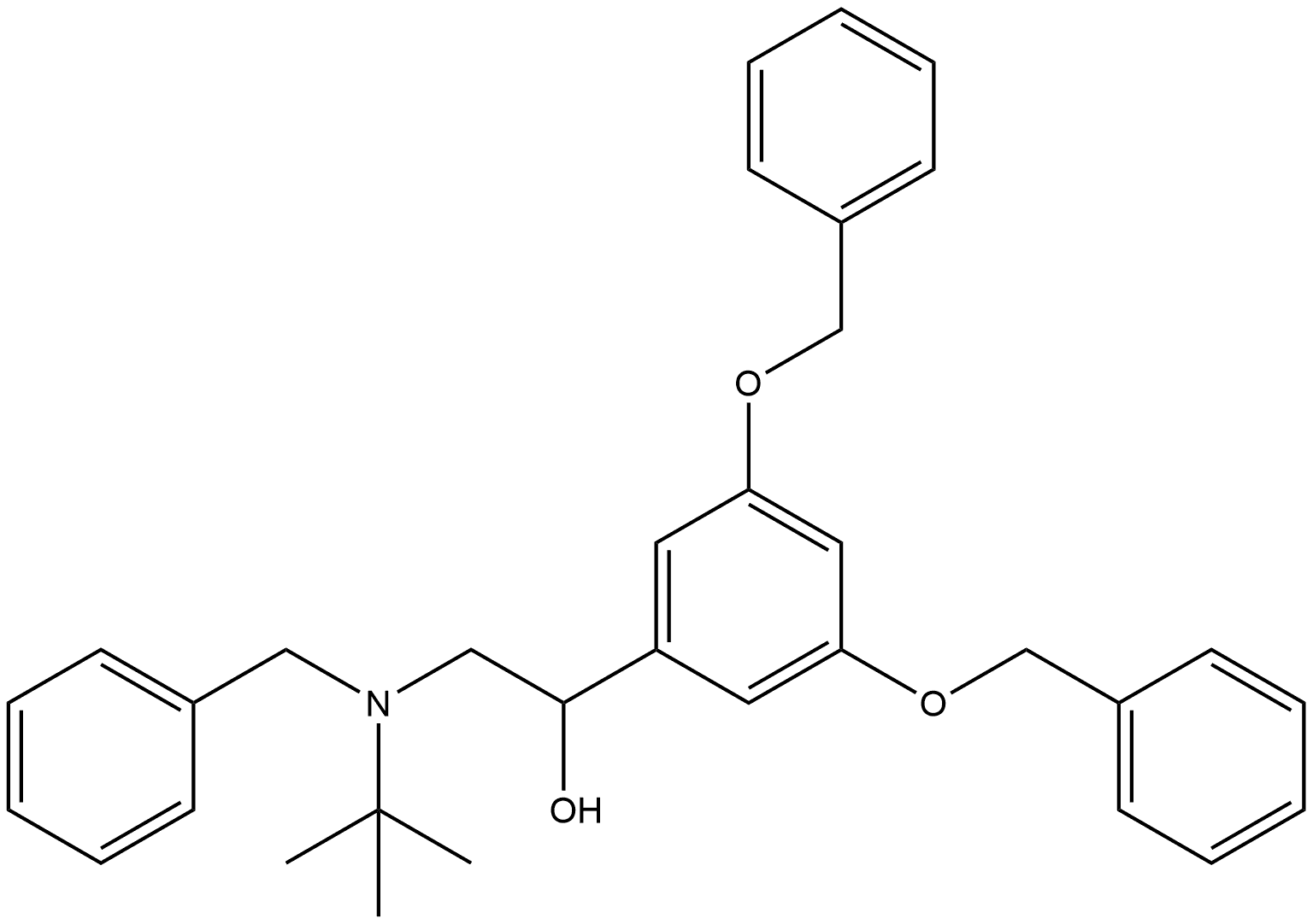 Benzenemethanol, α-[[(1,1-dimethylethyl)(phenylmethyl)amino]methyl]-3,5-bis(phenylmethoxy)-, (+)- Structure