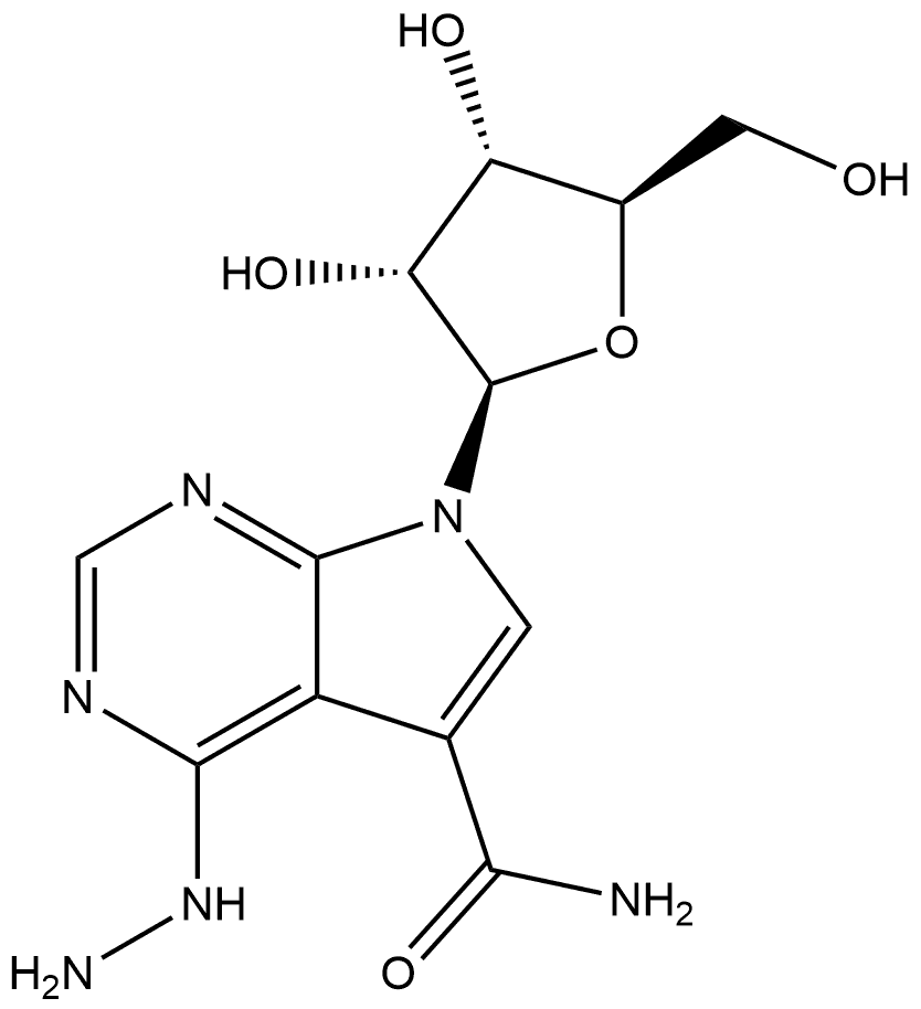 ARC（4-amino-6-hydrazino-7-beta-D-ribofuranosyl-7H-pyrrolo[2,3-d]-pyrimidine-5-carboxamide）(NSC 188491, SMA-491) Structure