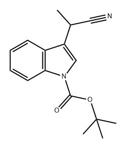 1H-Indole-1-carboxylic acid, 3-(1-cyanoethyl)-, 1,1-dimethylethyl ester 구조식 이미지