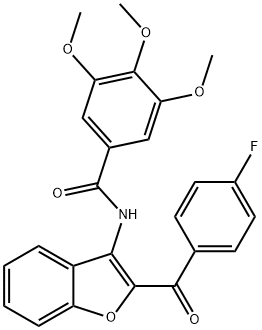 Benzamide, N-[2-(4-fluorobenzoyl)-3-benzofuranyl]-3,4,5-trimethoxy- Structure