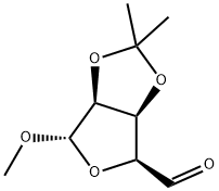 D-arabino-Pentodialdo-5,2-furanoside, methyl 3,4-O-(1-methylethylidene)-, (5S)- Structure