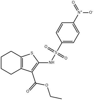 Ethyl 2-{[(4-nitrophenyl)sulfonyl]amino}-4,5,6,7-tetrahydro-1-benzothiophene-3-carboxylate Structure