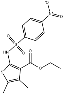 Ethyl 4,5-dimethyl-2-{[(4-nitrophenyl)sulfonyl]amino}thiophene-3-carboxylate Structure