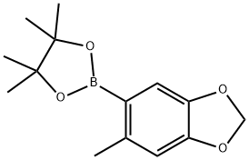 4,4,5,5-tetramethyl-2-(6-methylbenzo[d][1,3]dioxol-5-yl)-1,3,2-dioxaborolane 구조식 이미지