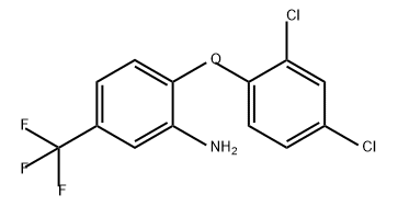 Benzenamine, 2-(2,4-dichlorophenoxy)-5-(trifluoromethyl)- Structure