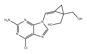 1,1-Cyclopropanedimethanol, 2-[(2-amino-6-chloro-9H-purin-9-yl)methylene]-, (2Z)- 구조식 이미지